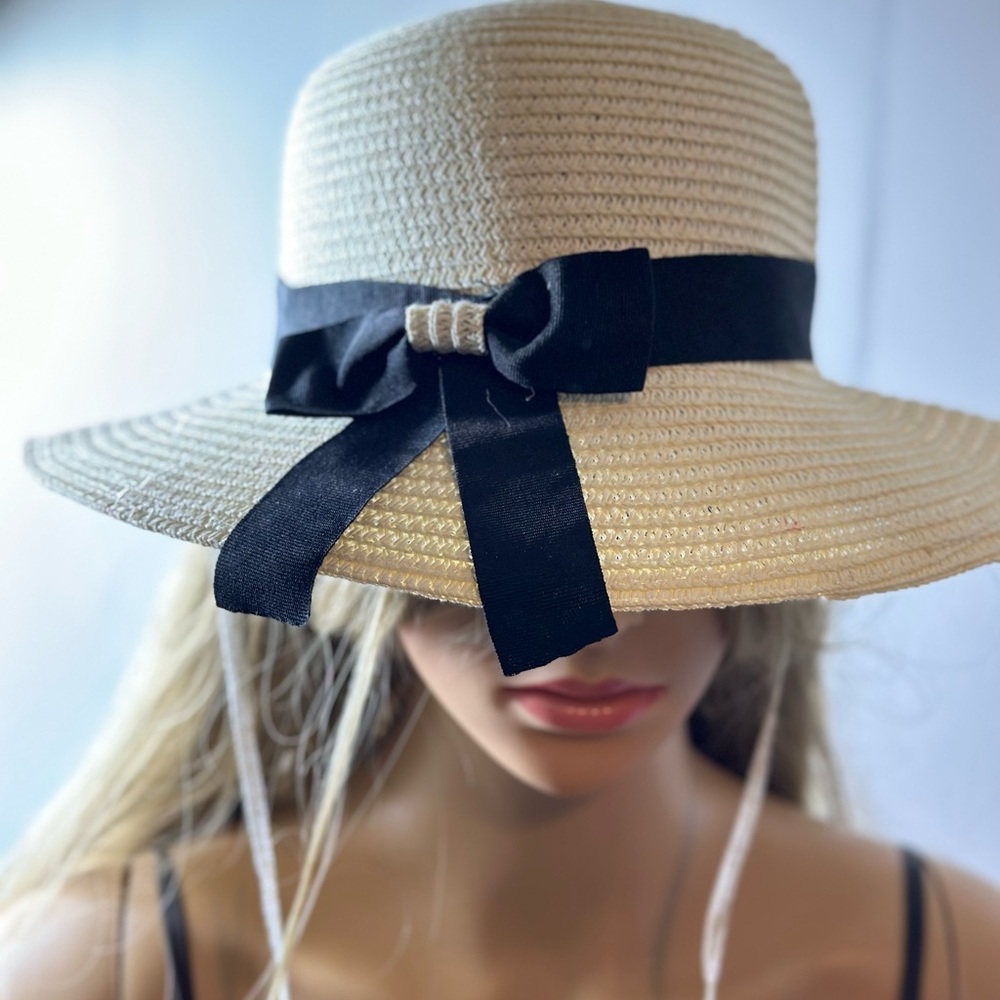 Straw  Floppy Hats  Bowknot